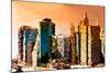 Low Poly New York Art - Architecture at Sunset-Philippe Hugonnard-Mounted Art Print