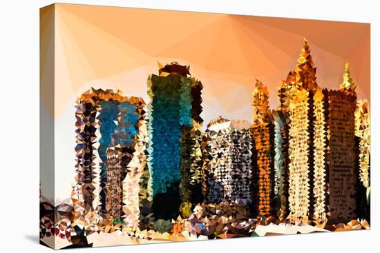 Low Poly New York Art - Architecture at Sunset-Philippe Hugonnard-Stretched Canvas