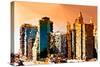 Low Poly New York Art - Architecture at Sunset-Philippe Hugonnard-Stretched Canvas