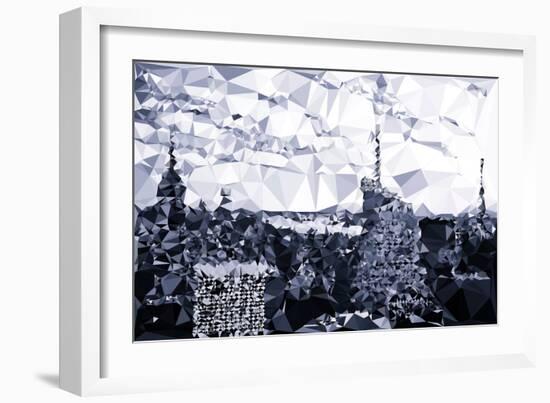 Low Poly New York Art - B&W Sunset-Philippe Hugonnard-Framed Art Print