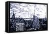 Low Poly New York Art - B&W Sunset-Philippe Hugonnard-Framed Stretched Canvas