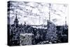 Low Poly New York Art - B&W Sunset-Philippe Hugonnard-Stretched Canvas