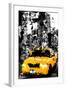 Low Poly New York Art - B&W Taxi NYC-Philippe Hugonnard-Framed Art Print