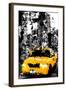 Low Poly New York Art - B&W Taxi NYC-Philippe Hugonnard-Framed Art Print