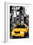 Low Poly New York Art - B&W Taxi NYC-Philippe Hugonnard-Framed Art Print