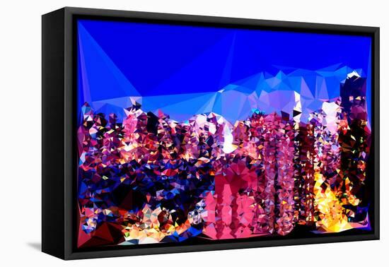 Low Poly New York Art - Blue Dusk II-Philippe Hugonnard-Framed Stretched Canvas