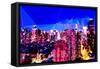Low Poly New York Art - Blue Dusk II-Philippe Hugonnard-Framed Stretched Canvas