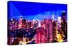 Low Poly New York Art - Blue Dusk II-Philippe Hugonnard-Stretched Canvas