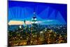 Low Poly New York Art - Blue Skyline at Night-Philippe Hugonnard-Mounted Art Print