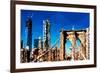 Low Poly New York Art - Brooklyn Bridge and Skyscrapers-Philippe Hugonnard-Framed Art Print