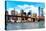 Low Poly New York Art - Brooklyn Bridge View-Philippe Hugonnard-Stretched Canvas