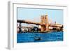 Low Poly New York Art - Brooklyn Bridge-Philippe Hugonnard-Framed Art Print