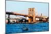 Low Poly New York Art - Brooklyn Bridge-Philippe Hugonnard-Mounted Art Print