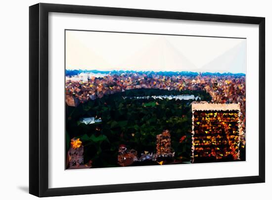 Low Poly New York Art - Central Park at Dusk II-Philippe Hugonnard-Framed Art Print