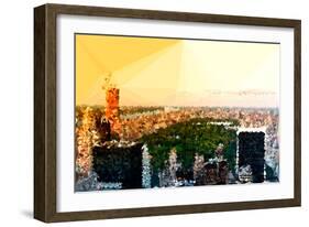 Low Poly New York Art - Central Park at Sunset-Philippe Hugonnard-Framed Art Print