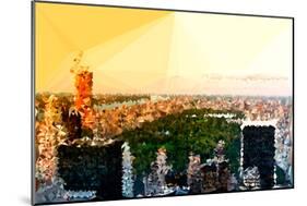 Low Poly New York Art - Central Park at Sunset-Philippe Hugonnard-Mounted Art Print