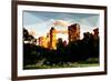 Low Poly New York Art - Central Park Buildings at Sunset II-Philippe Hugonnard-Framed Art Print