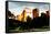 Low Poly New York Art - Central Park Buildings at Sunset II-Philippe Hugonnard-Framed Stretched Canvas