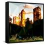 Low Poly New York Art - Central Park Buildings at Sunset III-Philippe Hugonnard-Framed Stretched Canvas