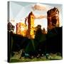 Low Poly New York Art - Central Park Buildings at Sunset III-Philippe Hugonnard-Stretched Canvas