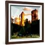 Low Poly New York Art - Central Park Buildings at Sunset III-Philippe Hugonnard-Framed Art Print