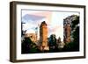 Low Poly New York Art - Central Park Buildings at Sunset V-Philippe Hugonnard-Framed Art Print