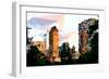 Low Poly New York Art - Central Park Buildings at Sunset V-Philippe Hugonnard-Framed Art Print