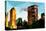 Low Poly New York Art - Central Park Buildings at Sunset-Philippe Hugonnard-Stretched Canvas