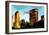 Low Poly New York Art - Central Park Buildings at Sunset-Philippe Hugonnard-Framed Art Print