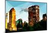 Low Poly New York Art - Central Park Buildings at Sunset-Philippe Hugonnard-Mounted Art Print