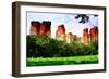 Low Poly New York Art - Central Park Summer II-Philippe Hugonnard-Framed Art Print