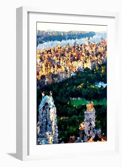 Low Poly New York Art - Central Park Sunset II-Philippe Hugonnard-Framed Art Print