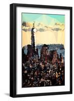 Low Poly New York Art - Central Park View II-Philippe Hugonnard-Framed Art Print