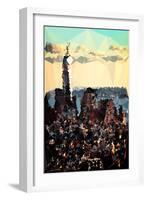 Low Poly New York Art - Central Park View II-Philippe Hugonnard-Framed Art Print