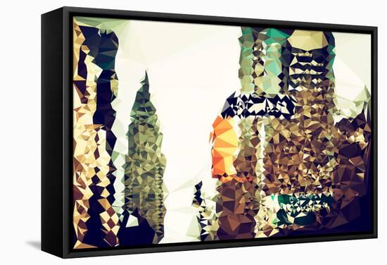 Low Poly New York Art - Chrysler Building II-Philippe Hugonnard-Framed Stretched Canvas