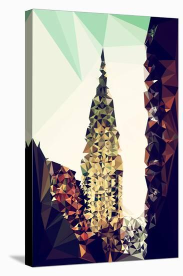 Low Poly New York Art - Chrysler Building III-Philippe Hugonnard-Stretched Canvas