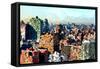 Low Poly New York Art - Downtown-Philippe Hugonnard-Framed Stretched Canvas