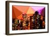 Low Poly New York Art - Empire and Chrysler Buildings-Philippe Hugonnard-Framed Art Print