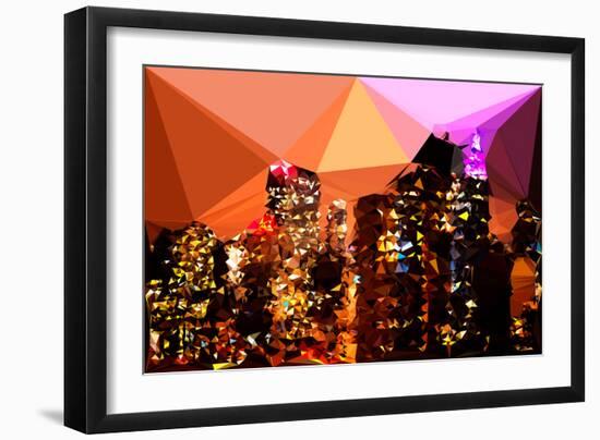 Low Poly New York Art - Empire and Chrysler Buildings-Philippe Hugonnard-Framed Art Print