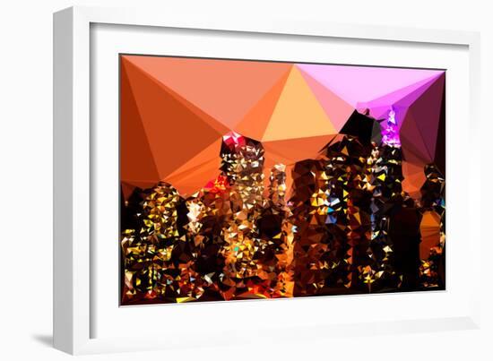 Low Poly New York Art - Empire and Chrysler Buildings-Philippe Hugonnard-Framed Art Print