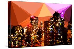 Low Poly New York Art - Empire and Chrysler Buildings-Philippe Hugonnard-Stretched Canvas