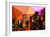 Low Poly New York Art - Empire and Chrysler Buildings-Philippe Hugonnard-Framed Premium Giclee Print