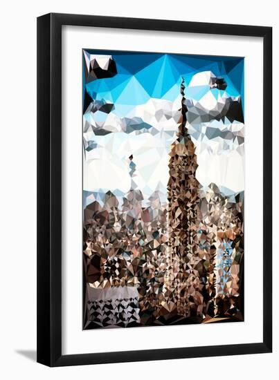 Low Poly New York Art - Empire State Building and 1 WTC-Philippe Hugonnard-Framed Art Print