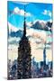 Low Poly New York Art - Empire State Building and Skyline-Philippe Hugonnard-Mounted Art Print