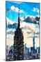 Low Poly New York Art - Empire State Building and Skyline-Philippe Hugonnard-Mounted Art Print