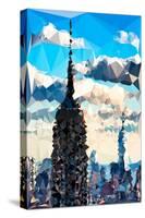 Low Poly New York Art - Empire State Building and Skyline-Philippe Hugonnard-Stretched Canvas