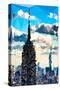 Low Poly New York Art - Empire State Building and Skyline-Philippe Hugonnard-Stretched Canvas