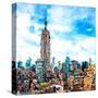 Low Poly New York Art - Empire State Building II-Philippe Hugonnard-Stretched Canvas