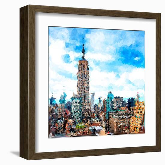 Low Poly New York Art - Empire State Building II-Philippe Hugonnard-Framed Art Print