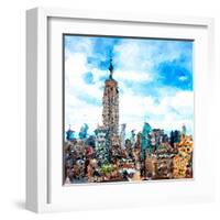 Low Poly New York Art - Empire State Building II-Philippe Hugonnard-Framed Art Print